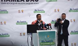 AK Parti İzmir Büyükşehir Belediye Başkan Adayı Hamza Dağ, İzmir'de kürsüye çıktı