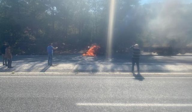 Muğla’daki yangında otomobil küle döndü